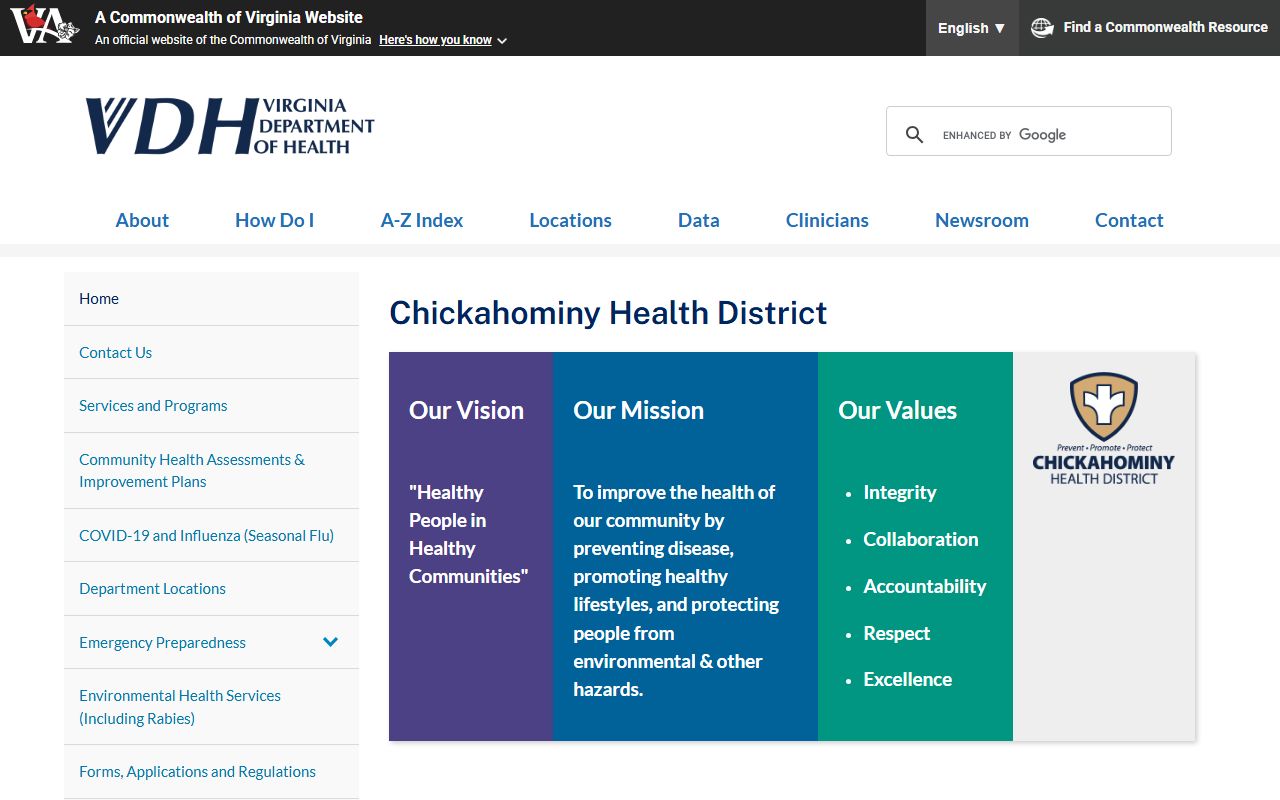 Chickahominy Health District - Amelia County Birth Certificate Services