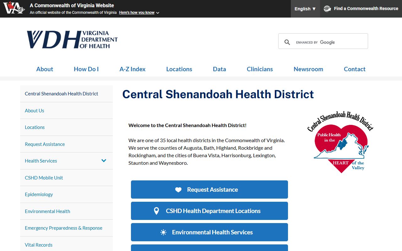 Central Shenandoah Health District - Augusta County Birth Records