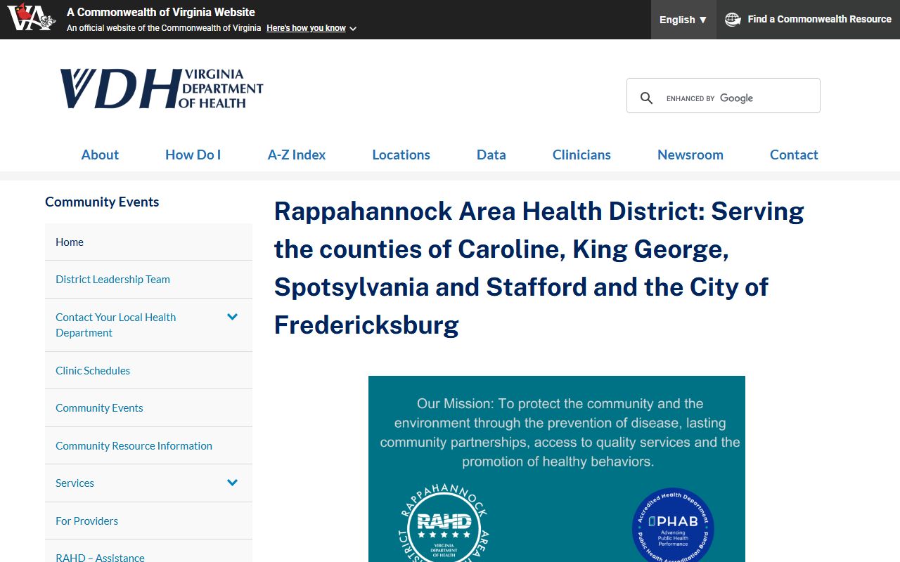 Rappahannock Health District - Caroline County Birth Certificate Services