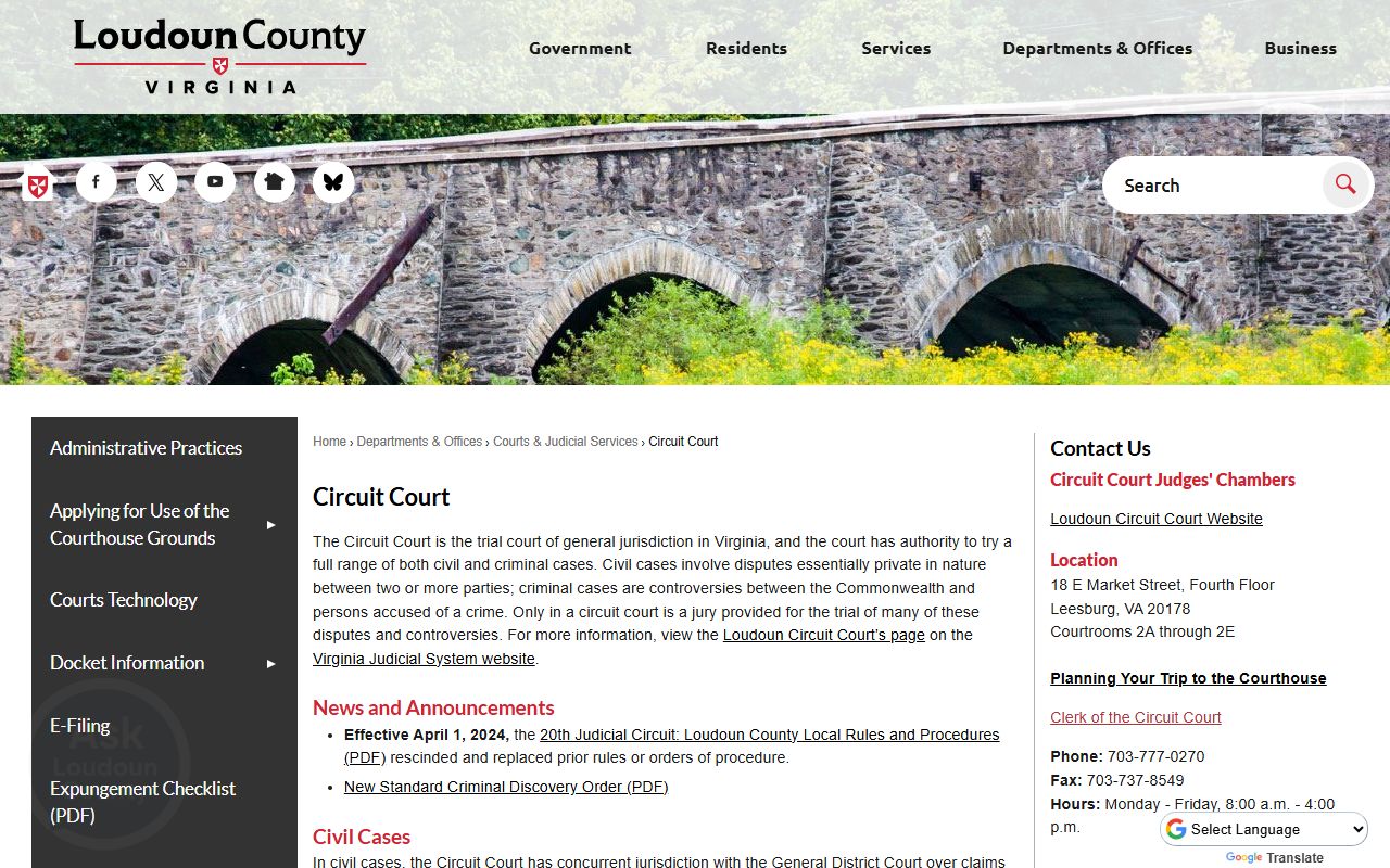 Loudoun County Circuit Court - Birth Records and Clerk