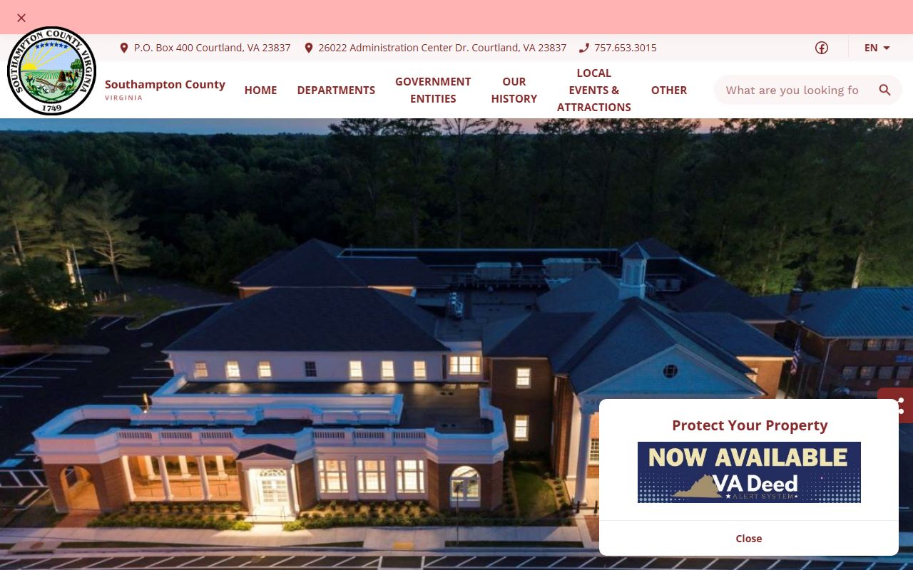 Southampton County Courthouse - Birth Records and Clerk