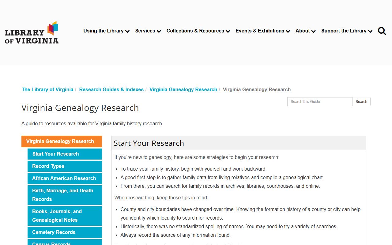 Library of Virginia Genealogy Research - Virginia Birth Records